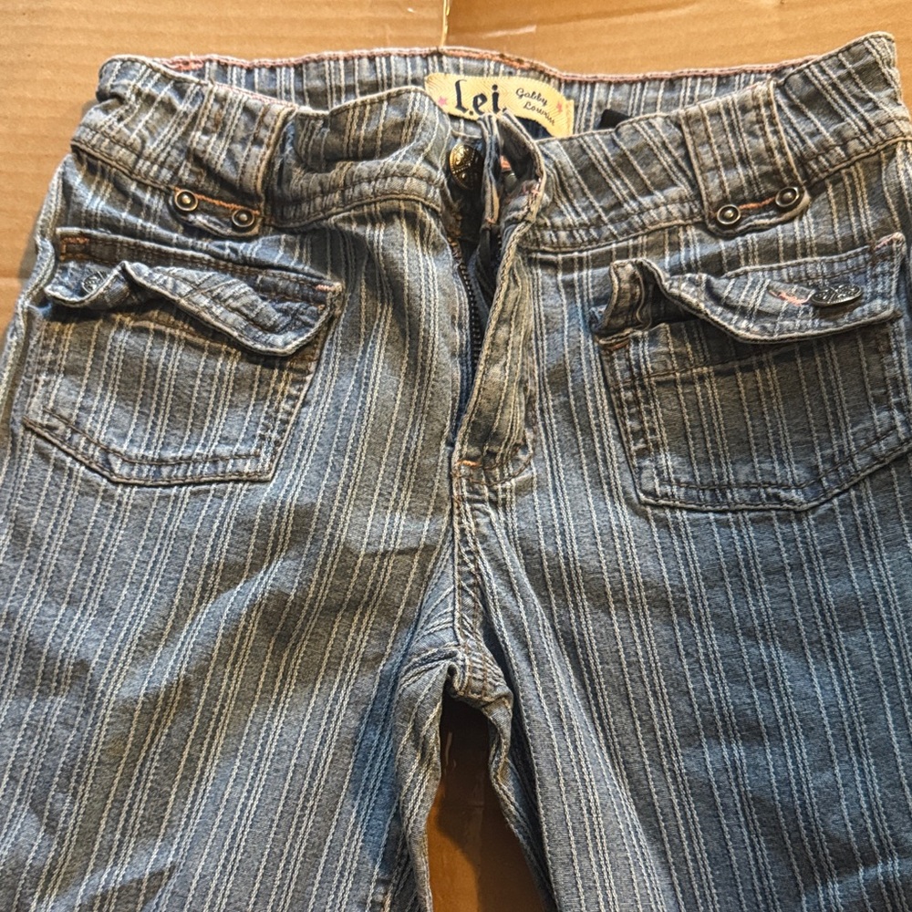 LEI Blue Striped Jeans with Buttoned Pockets
